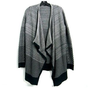 WOMENS BANANA REPUBLIC OPEN FRONT OMBRÉ GRAY & BLACK KNIT CARDIGAN PETITE SMALL